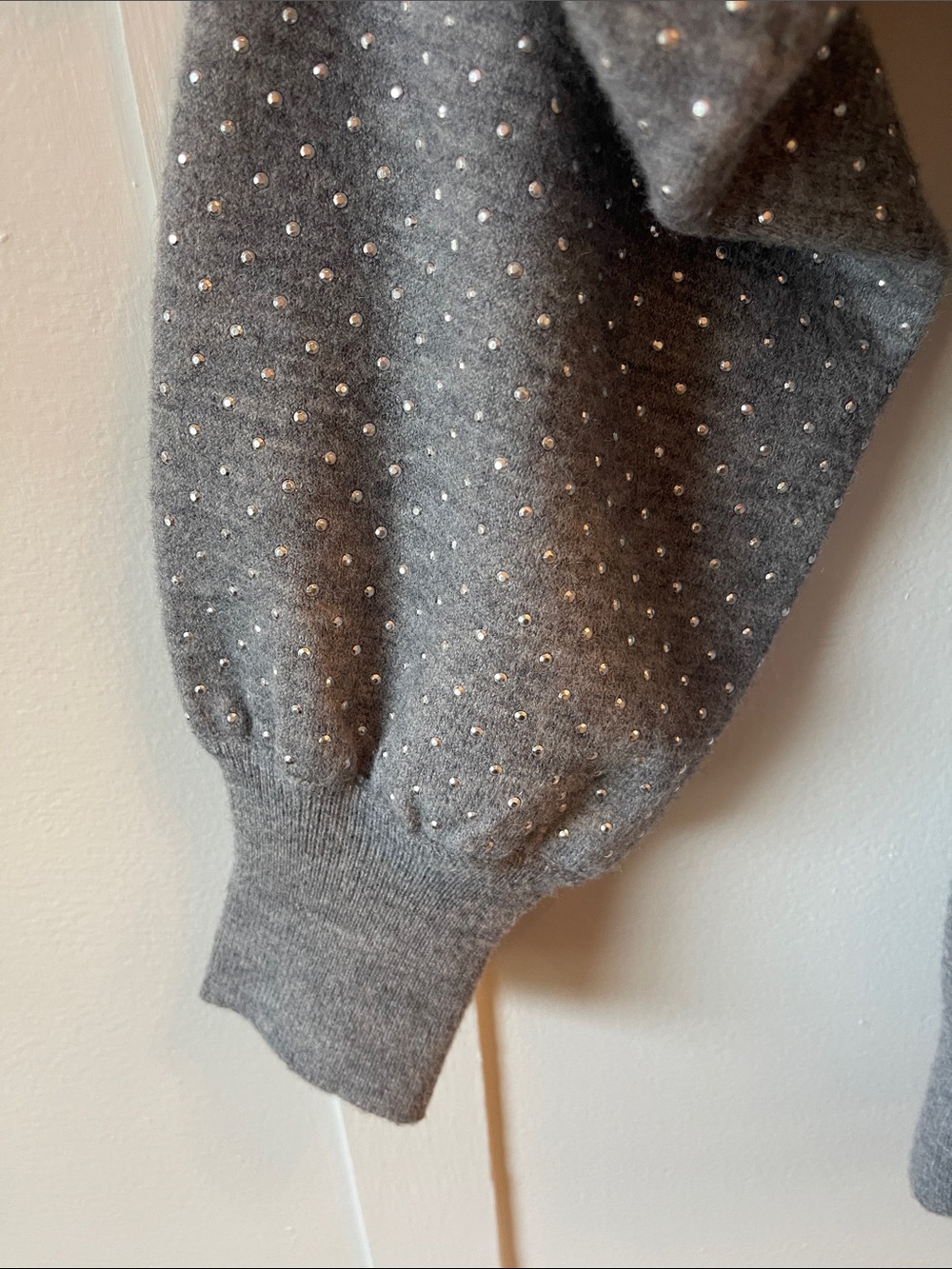 Elan Gray V-Neck Sweater with studs - Picture 5 of 6